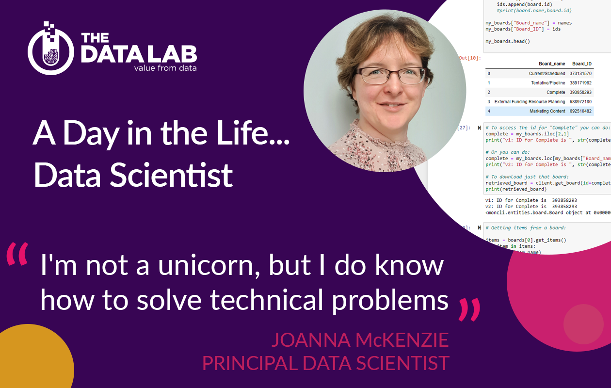 Joanna McKenzie A day in the life of a data scientist