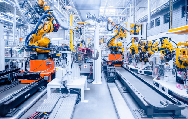 Robots in car factory