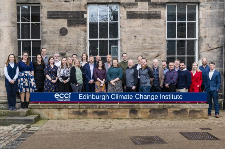 Group photo of attendees at the Edinburgh Climate Change Institute, who are taking part in the 'Applying Space Data to the Net Zero Economy' challenge
