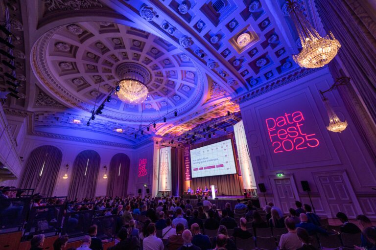 Photo of the stage at Assembly Rooms at DataFest 2025